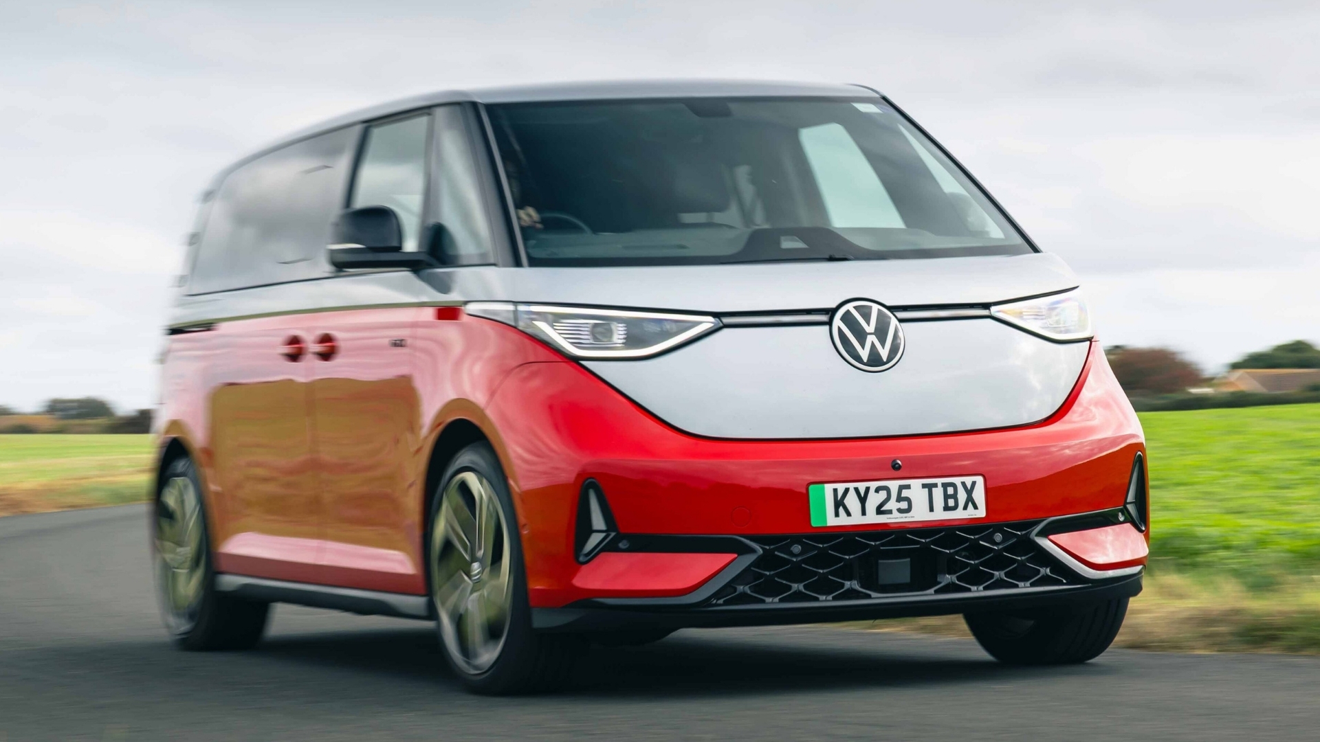 Volkswagen ID.Buzz driving along a road