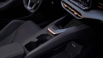 Cupra Raval interior cup holder closeup