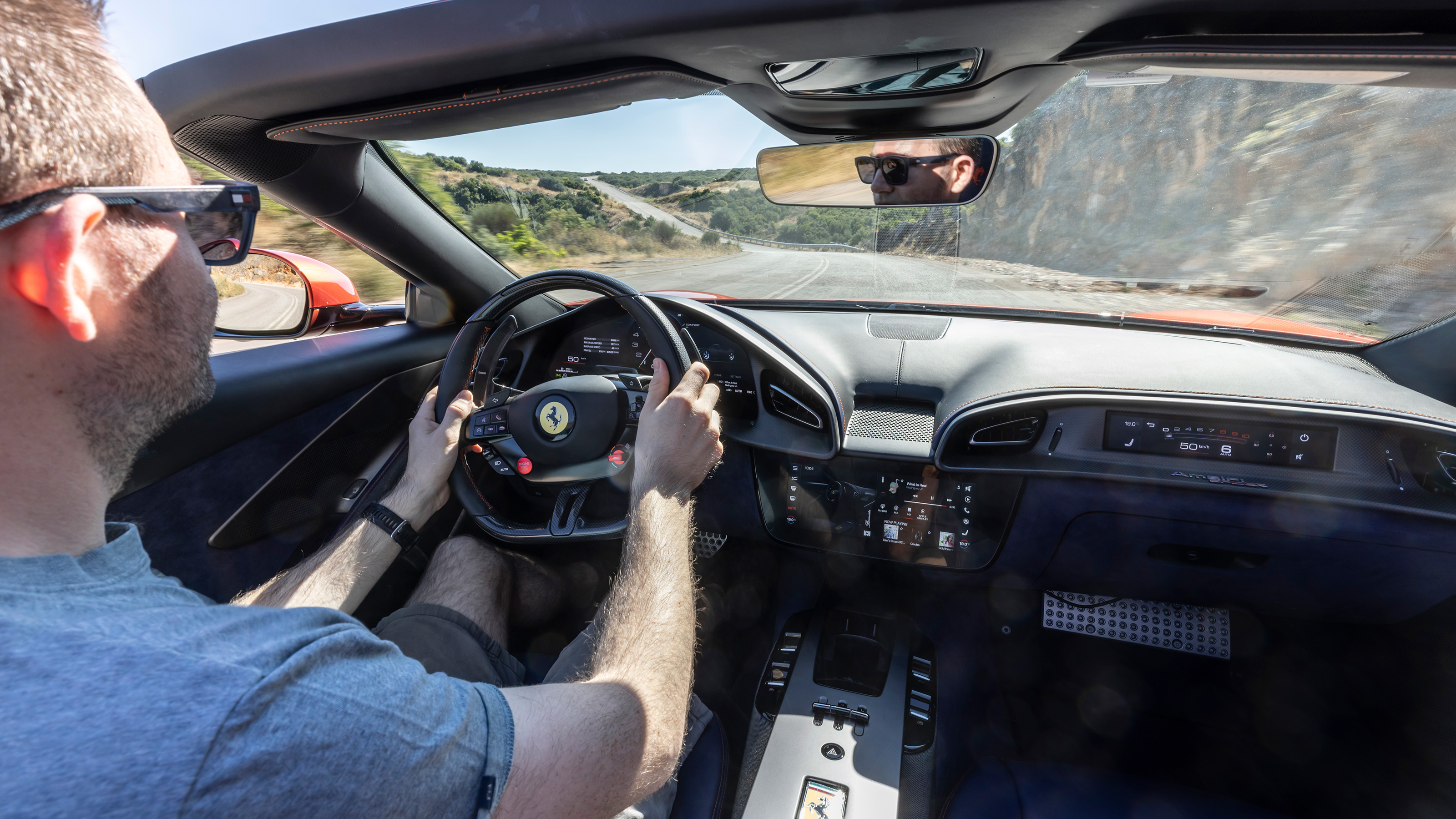 Ferrari Amalfi Spider Joe Holding driving interior