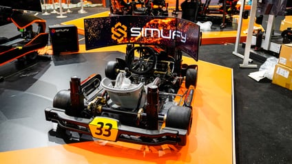 A full sim rig inside a kart