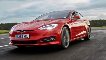 Tesla Model S front quarter red
