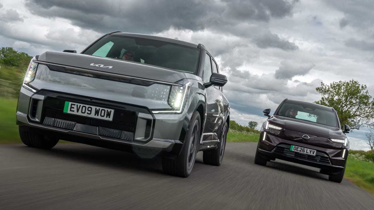 Kia EV9 GT vs Volvo EX90 Twin Motor: which posh, fast, seven-seat SUV is best?