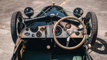 1928 Morgan Super Aero interior dashboard and steering wheel