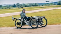 1910 Morgan Runabout cornering on track