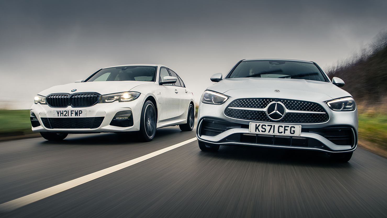 German hybrid saloon showdown: Mercedes C300e vs BMW 330e