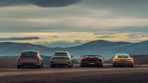 Audi RS3 Sportback + BMW M3 Comp xDrive + Porsche 911 C4 GTS + Lambo Aventador SVJ Roadster