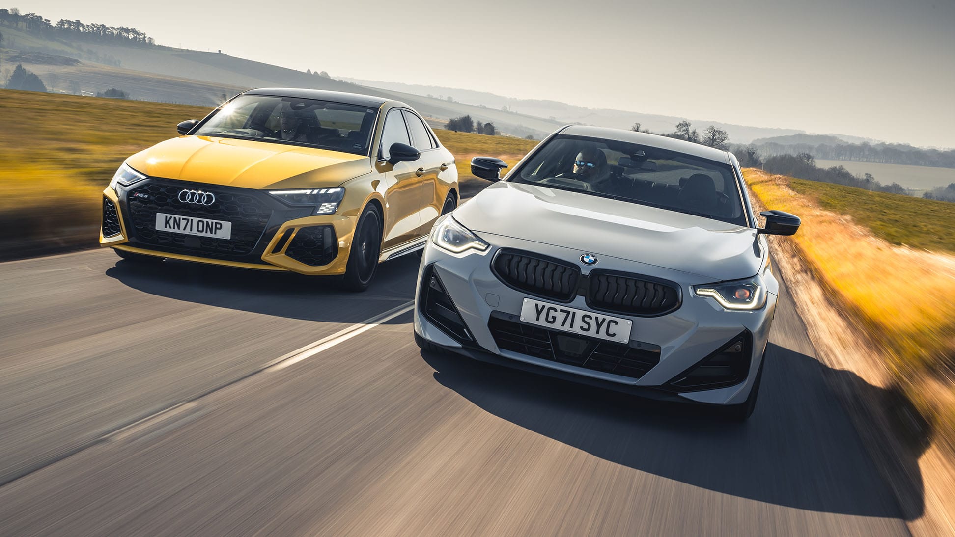 BMW M240i Coupe vs Audi RS3 saloon: 4x4 mini super-saloon battle | Top Gear