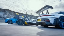 Air fryers: Alpine A110R vs Porsche 911 GT3 RS vs Ariel Atom 4R