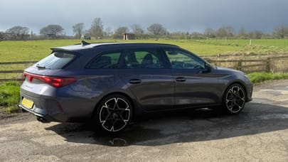 Uh oh! Our Cupra Leon Estate has been hobbled by a pothole