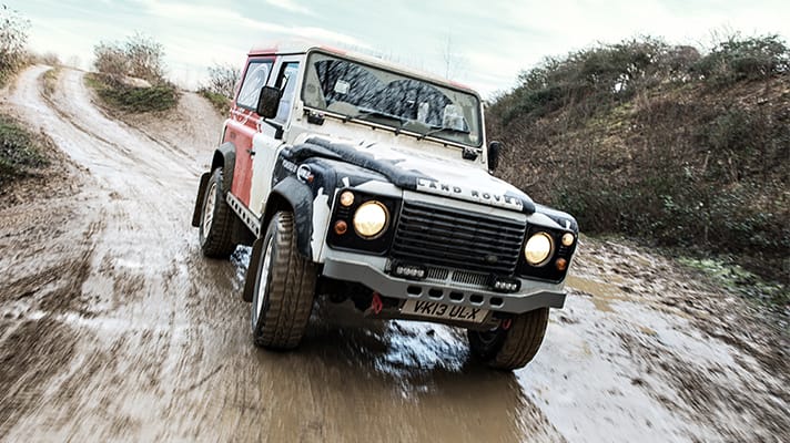 Going racing in a Land Rover Defender