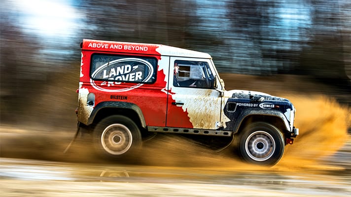 Going racing in a Land Rover Defender