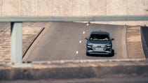 Front view of the Audi Q4 e-tron on the Coventry ring road