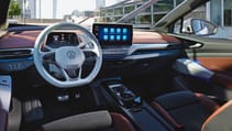 Volkswagen ID.5 white interior dashboard steering wheel