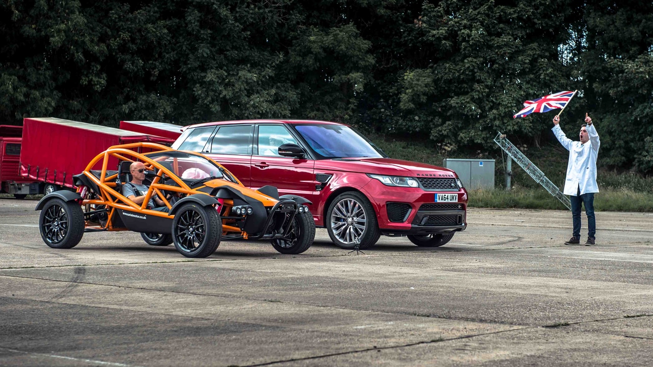 Top Gear Rover Princess Top Gear Drag Races #3: Ariel Nomad vs RR SVR | Top Gear