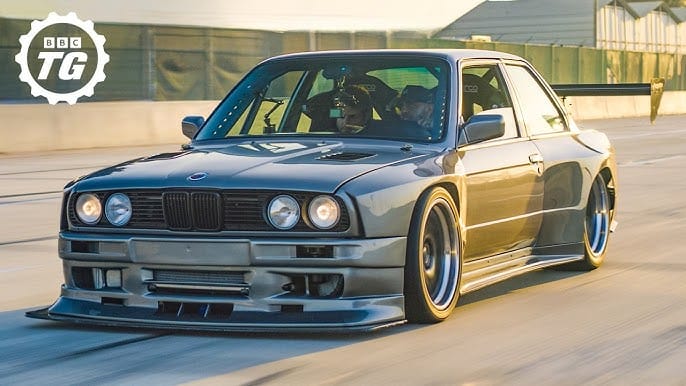 Modified E30 BMW with V8 engine
