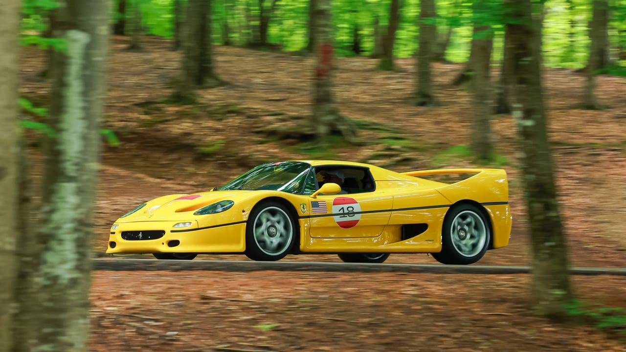 Ferrari F50 on the road