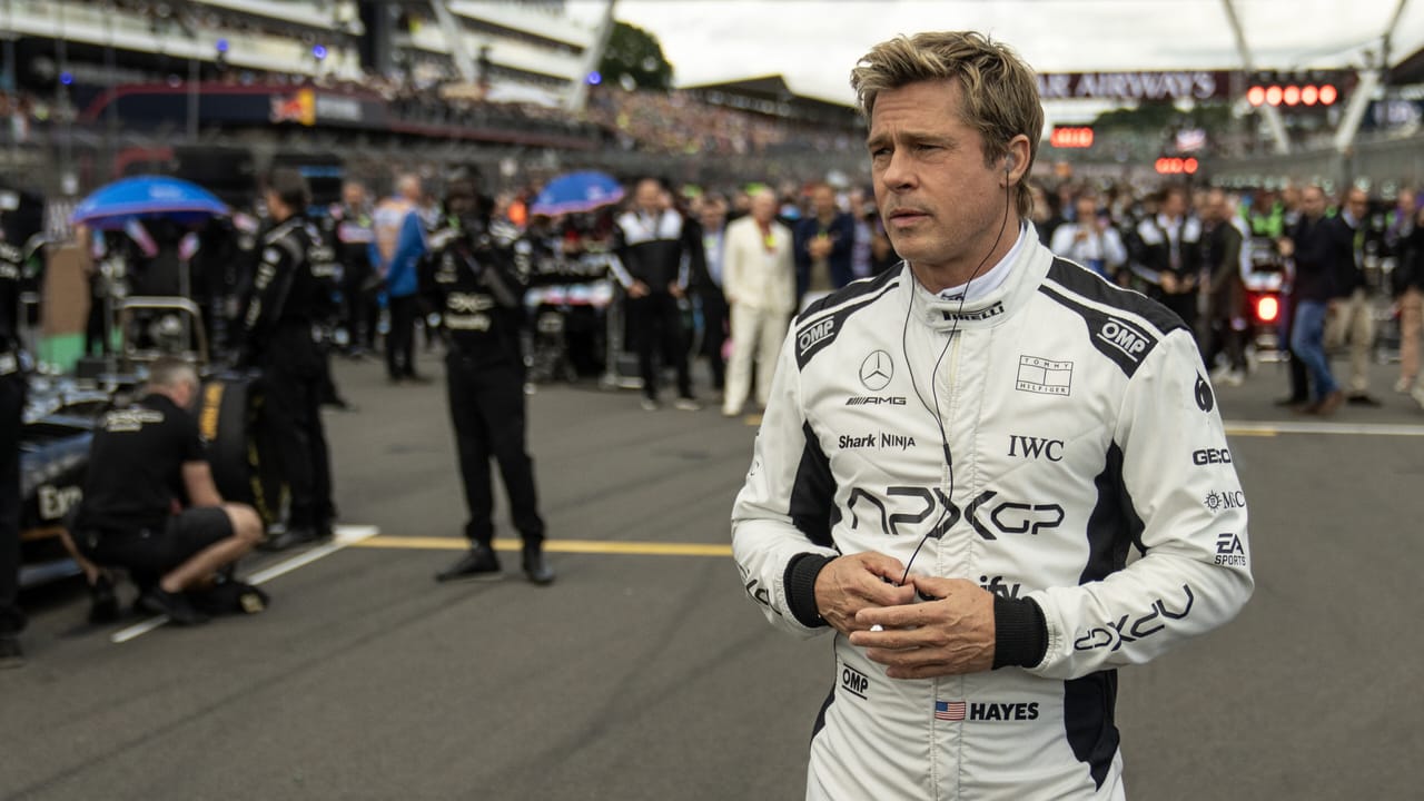 Brad Pitt driving a McLaren F1
