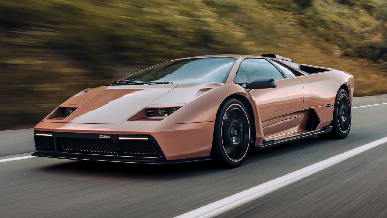 V12 Lamborghini Diablo Restomod on the road