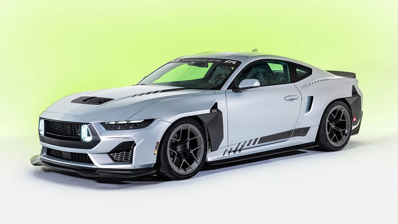 RTR Spec 5 Mustang Hyper Lime front view
