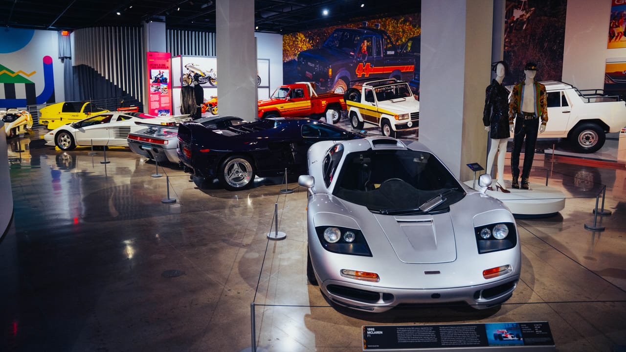 Petersen Museum retro car exhibition 80s 90s icons