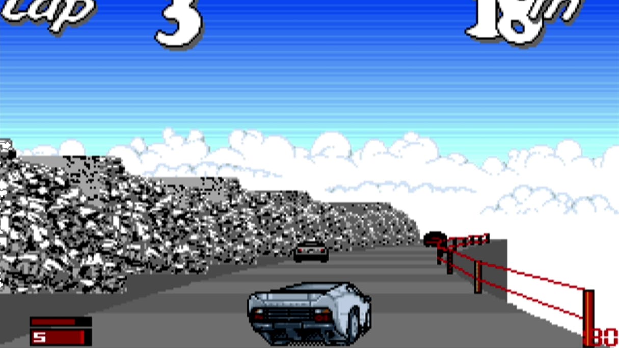 Jaguar XJ220 16-bit video game tribute image