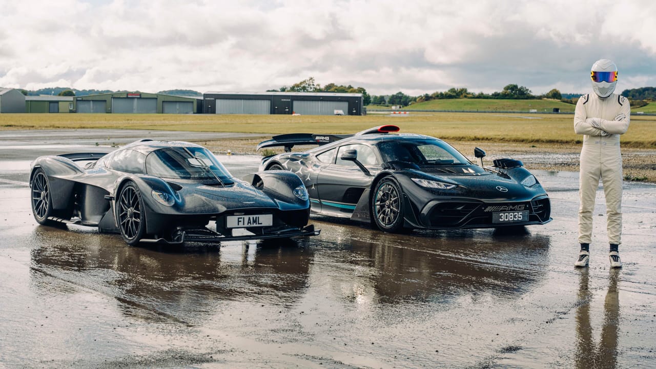 Mercedes-AMG One and Aston Martin Valkyrie side by side