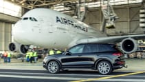 Porsche Cayenne towing Airbus A380
