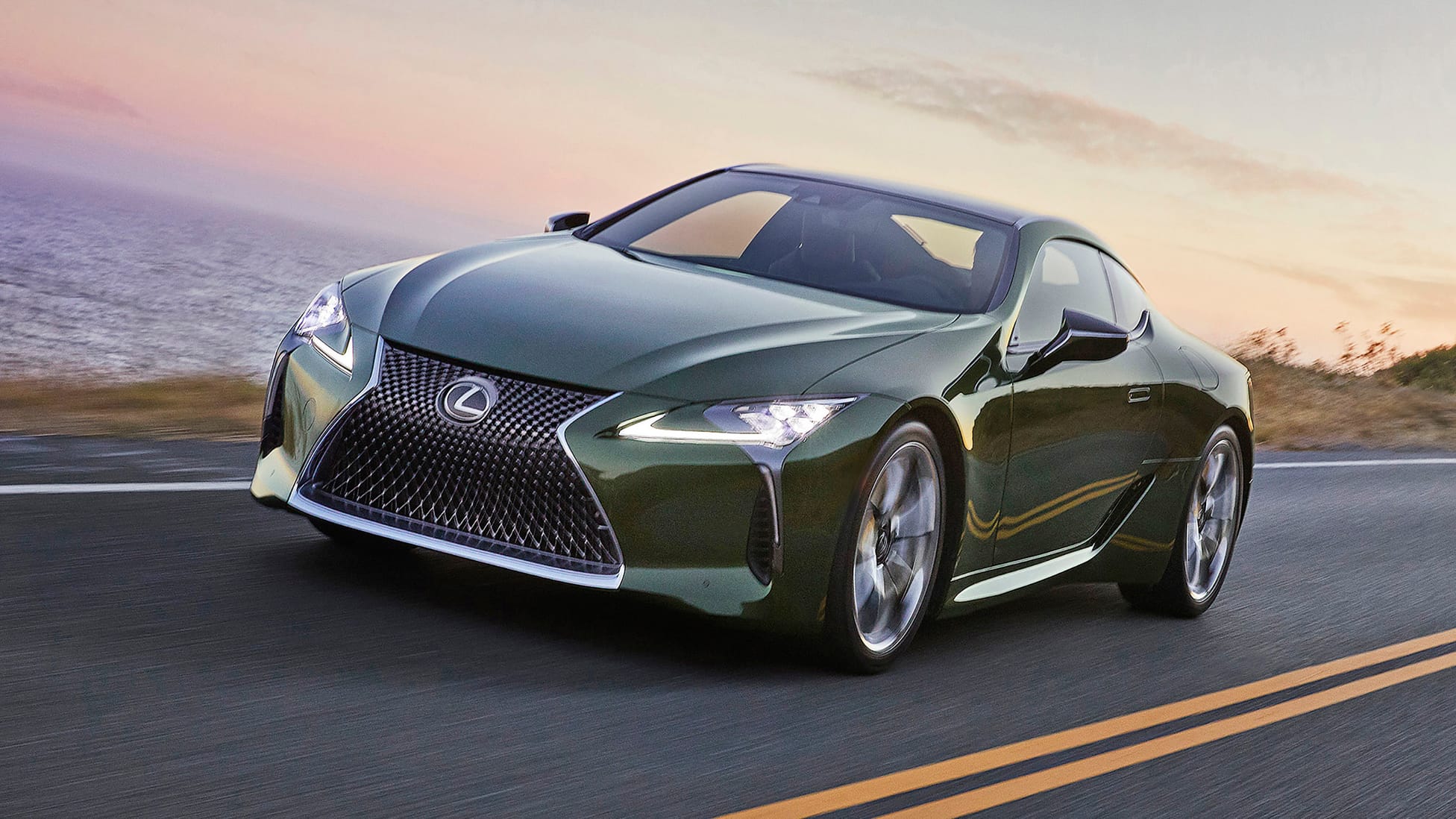 Shut the front door, it's a green and tan Lexus LC500 Top Gear
