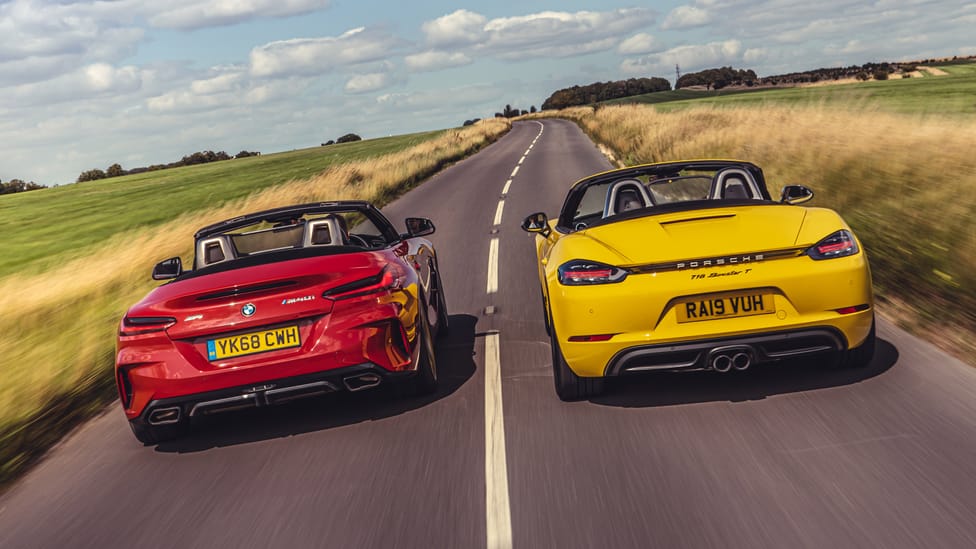 Roadster battle Porsche Boxster T vs BMW Z4 M40i Top Gear
