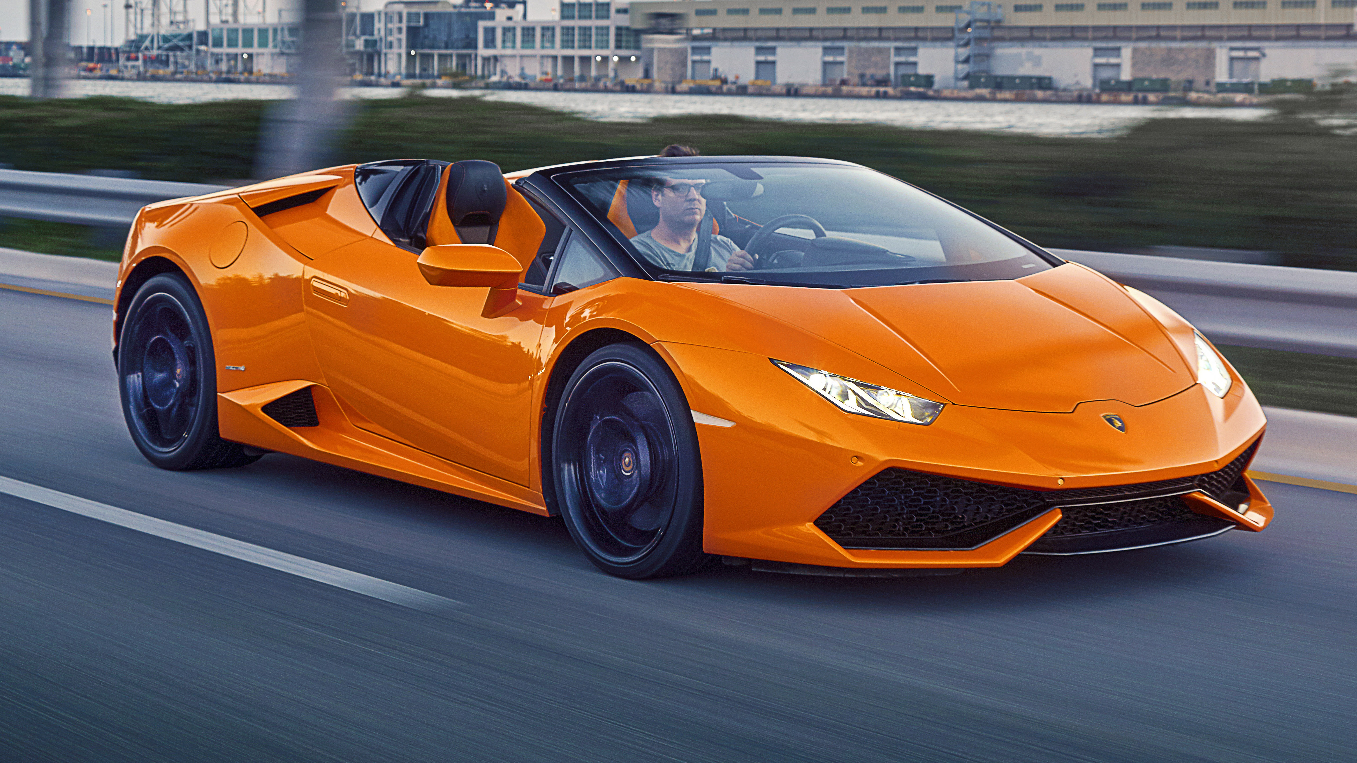 thumbnail image 2 of BLVD Orange Carbon Fiber License Plate Frame – For Lamborghini Aventador Huracan Rear 2 of 2