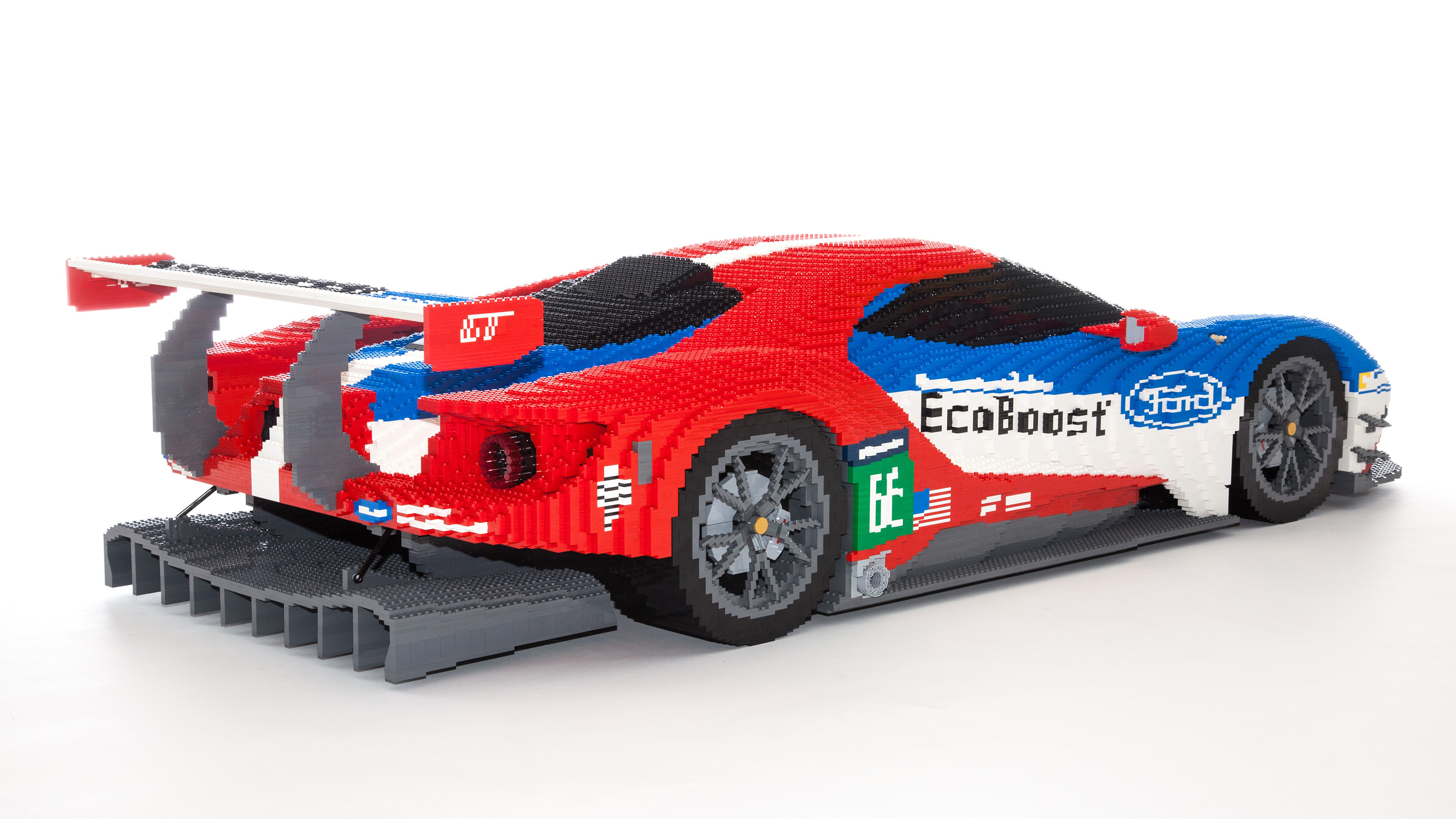 This is a 1:3 scale Lego Ford GT race car