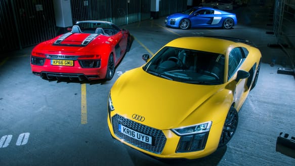 Audi R8 triple test: V10 Plus vs V10 vs Spyder | Top Gear