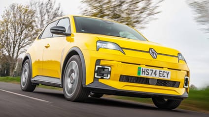 Low angled shot of the Renault 5 EV