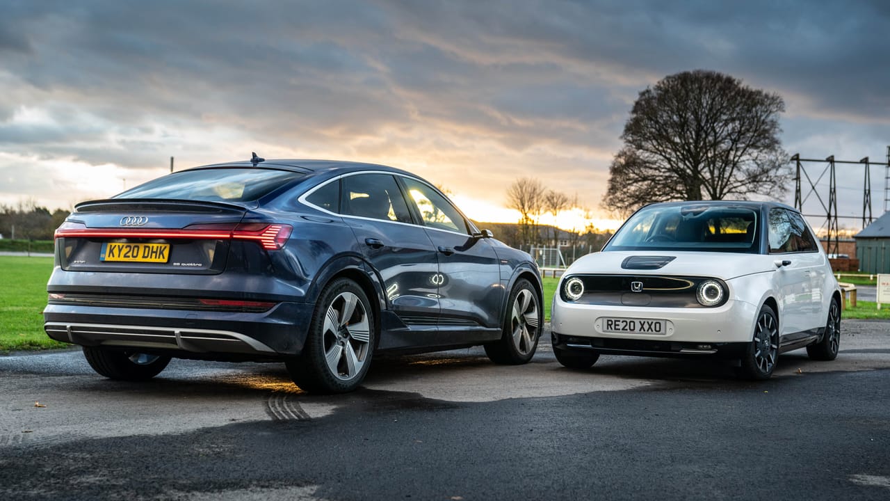 A line-up of electric cars with poor range