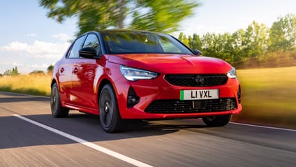 Vauxhall Corsa Electric red front action