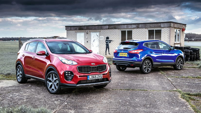 Quick twin test: Kia Sportage vs Nissan Qashqai | Top Gear