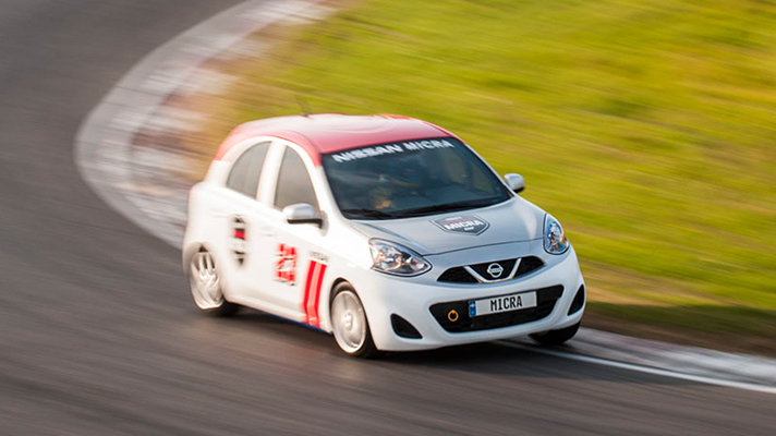 Track testing the Nissan Micra Cup car