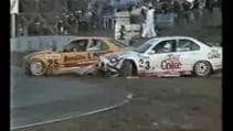 Tony Longhurst and Paul Morris Super Tourer BMW Winton accident fight