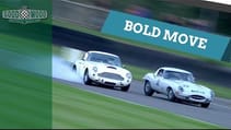 Aston Martin DB4 GT crashes after bold move