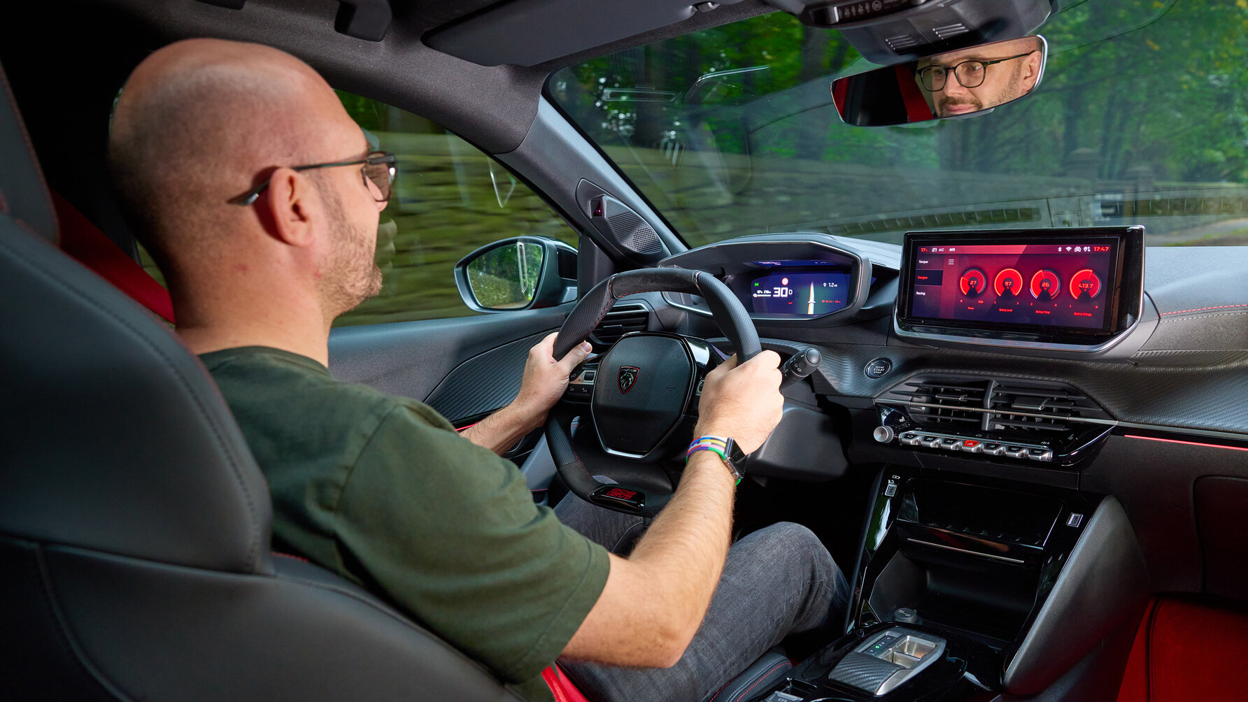 Peugeot E-208 GTI Stephen Dobie driving