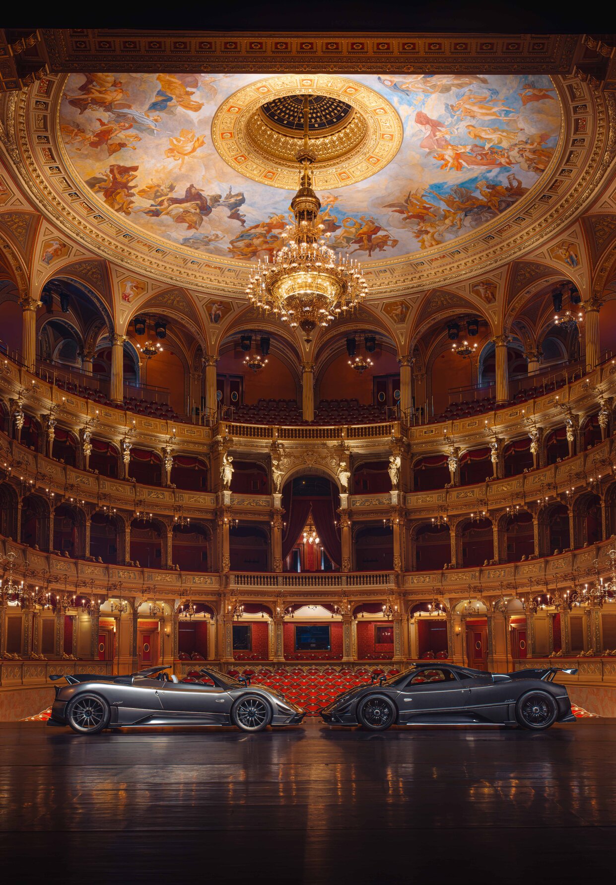 Pagani Zondas inside the Hungarian State Opera House 2026 Top Gear