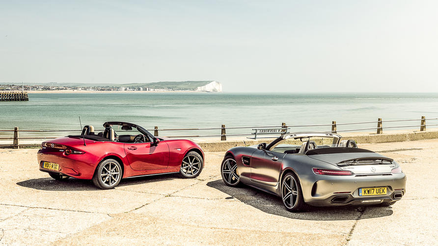 Mazda MX-5 vs Mercedes-AMG GT C rear
